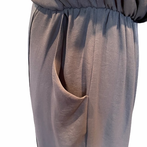 BCBGmaxazria neutral grey long sleeve pullover elastic waist dress size medium - Picture 6 of 14